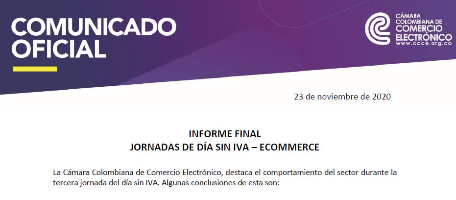 Informe final Jornadas de Día sin IVA – ECommerce